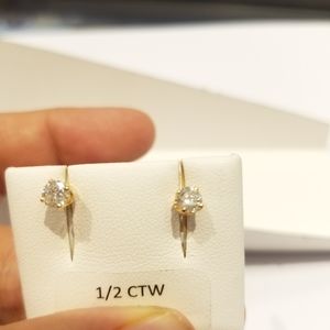 1/2 ct round diamond earrings